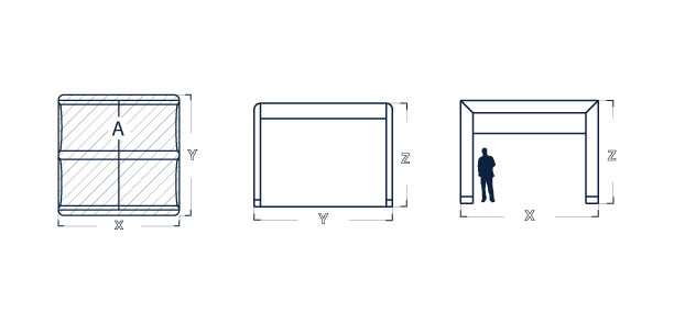 Dimensiuni cort Axion Cube 33