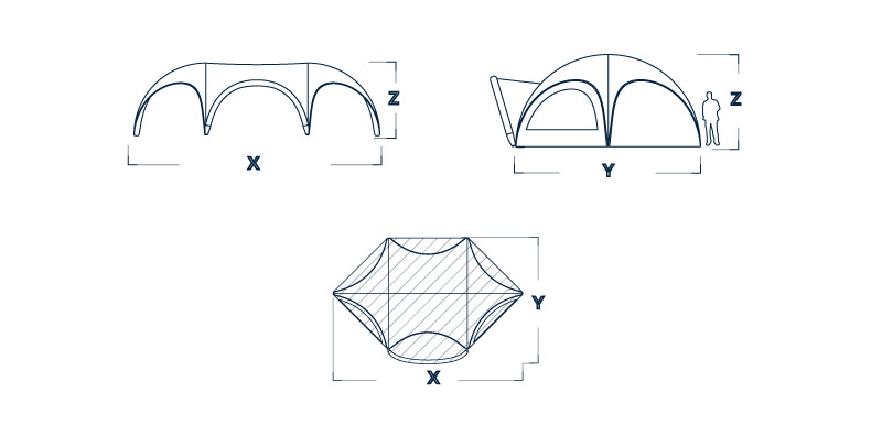 Dimensiuni cort Axion hexa