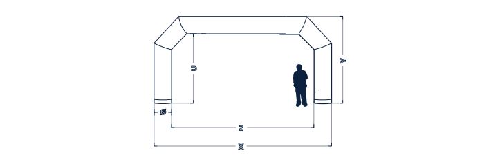 Dimensiuni poarta gonflabila