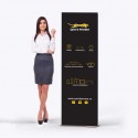 Banner rollup PVC 60x180 pe cadru de aluminiu cu fixare magnetica
