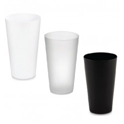 Pahare din plastic reutilizabile cu personalizare 550ml transparent, alb și negru
