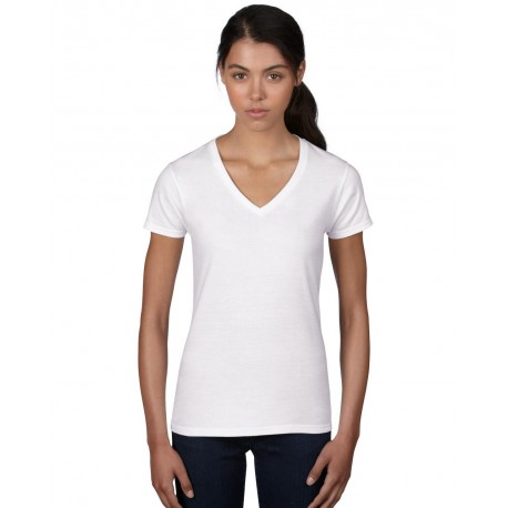 Tricou damă guler V Anvil Fashion Basic