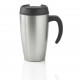 Cană cafea inox promoțională 400 ml cu capac