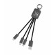 Cablu de incarcare 4 in 1 cu logo iluminat