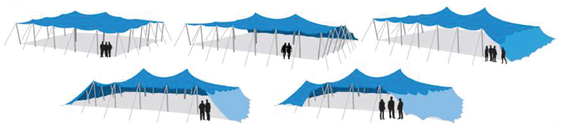Configuratii instalare cort 10 x15 beduin stretch african